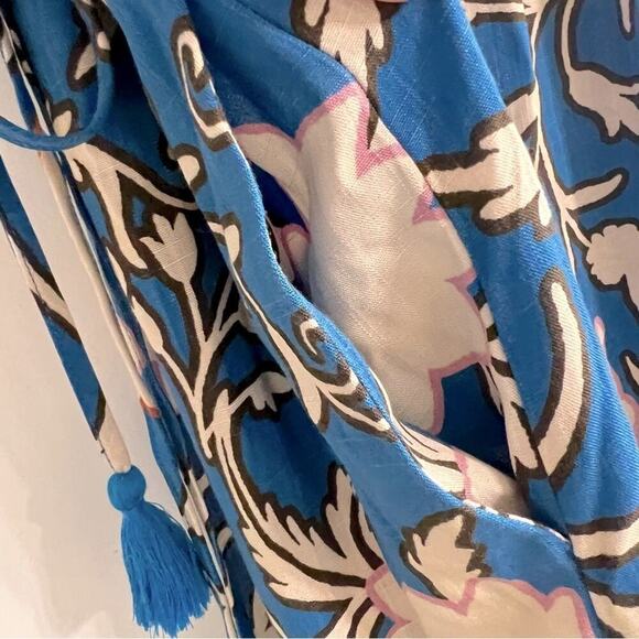 Knox Rose Blue Floral Print Short Sleeve Wrap Dress- Size XS - Picture 13 of 13